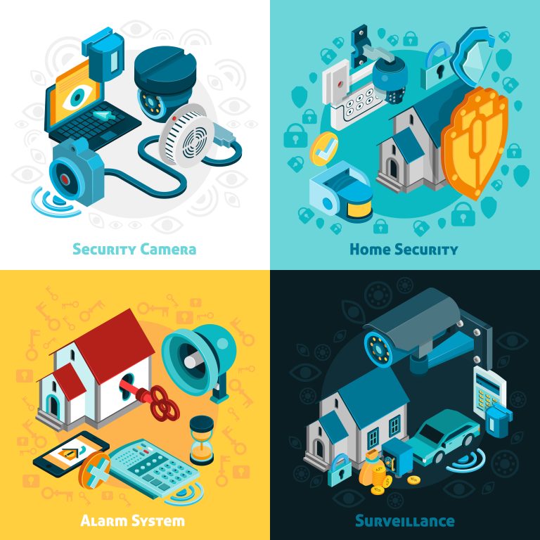 security system concept icons set