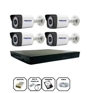 avenir 4 kamerali guvenlik kamera seti 4lu full hd guvenlik kamera seti 1080p guvenlik kamerası dvr kamera seti 4 kameralı dvr sistem ev ofis isyeri guvenlik kamera seti gece goruslu